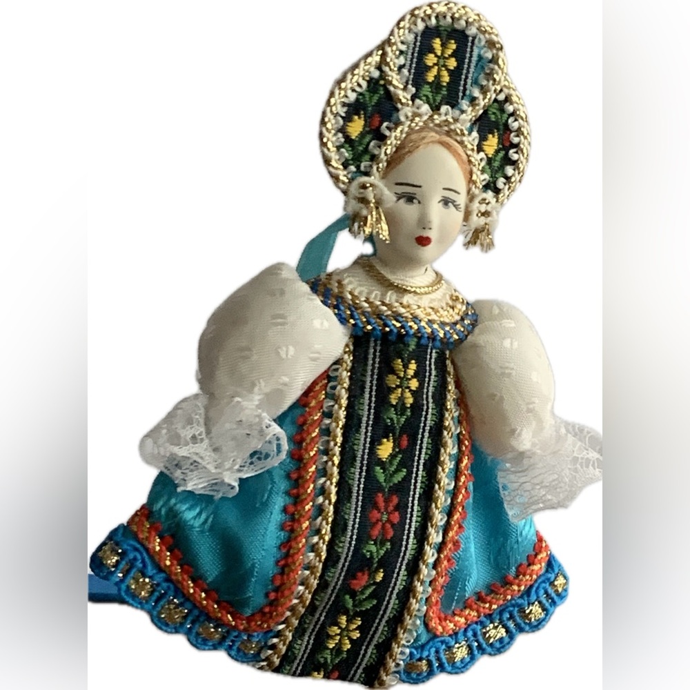 New Vintage Russian Tsaritsyn summer Christmas ornament doll (blond)